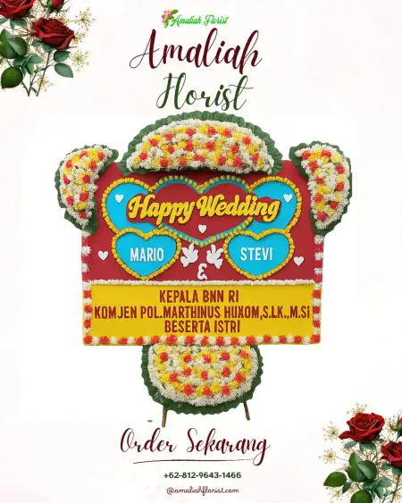 Papan Bunga Pernikahan Brajan